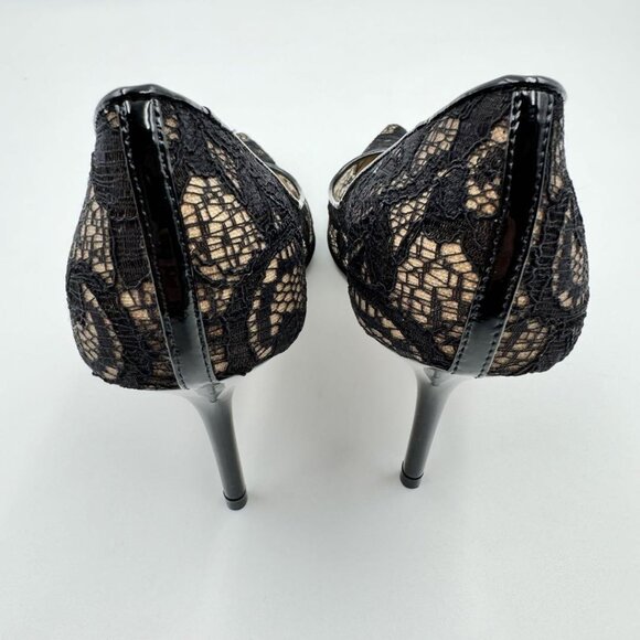 JIMMY CHOO Agnes Pointed-Toe Pumps in Black Lace - Picture 5 of 12